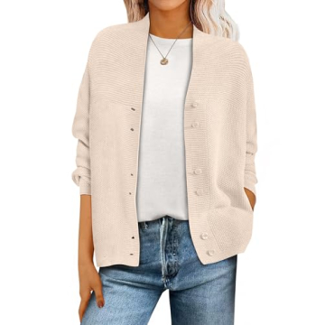 ANRABESS Women’s Cardigan Sweater 2025 Casual Waffle Knit Long Sleeve Button Down Fall Fashion Jac...