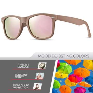 Retro Rewind Polarized Sunglasses for Men and Women - UV Protection Classic Mens Womens Sun Glasses ...