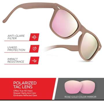 Retro Rewind Polarized Sunglasses for Men and Women - UV Protection Classic Mens Womens Sun Glasses - Cool Vintage 80s Shades