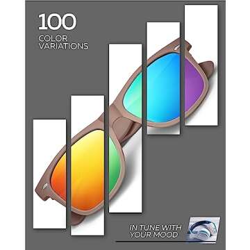 Retro Rewind Polarized Sunglasses for Men and Women - UV Protection Classic Mens Womens Sun Glasses - Cool Vintage 80s Shades