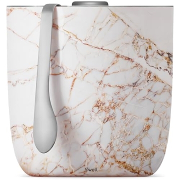 S'well 67oz Stainless Steel Ice Bucket with Tongs - Triple-Layered Vacuum-Insulated, BPA-Free Barwar...