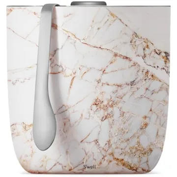 S'well 67oz Stainless Steel Ice Bucket with Tongs - Triple-Layered Vacuum-Insulated, BPA-Free Barwar...