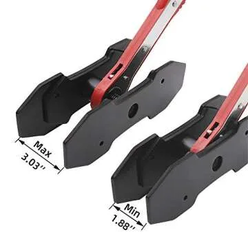 FIVE BANANAS Brake Caliper Press Tool, Car Ratcheting Brake Caliper Piston Spreader Press Tool with 2 pcs Steel Plates, Red