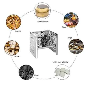 Unigear Wood Burning Camp Stoves Picnic BBQ Cooker/Potable Folding Stainless Steel Backpacking Stove