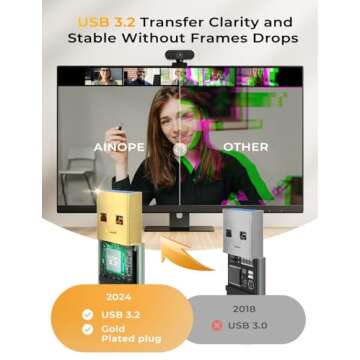 AINOPE USB Extension Cable,USB Extender,USB 3.0 Extension Cable, Male to Female Cord High Data Transfer Compatible with Webcam,USB Keyboard,Flash Drive,Hard Drive,Printer,10FT,Grey