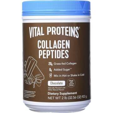 Vital Chocolate Proteins Collagen Peptides, Pasture Raised, Grass Fed, Paleo Friendly, Gluten/Zero S...