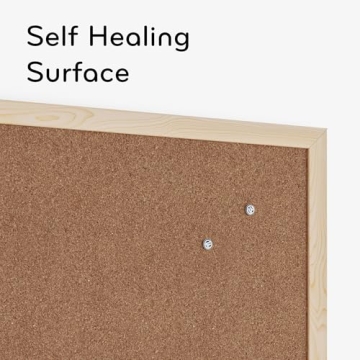 U Brands Cork Bulletin Board with Stylish Birch Frame