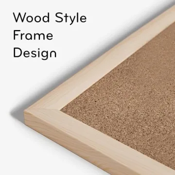 U Brands Cork Bulletin Board with Stylish Birch Frame