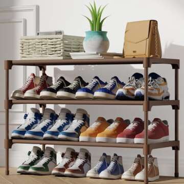 Kitsure Shoe Rack - Premium Non-Woven Shoe Rack Shelf, Shoe Organizer for Closet, Entryway, Garage &...