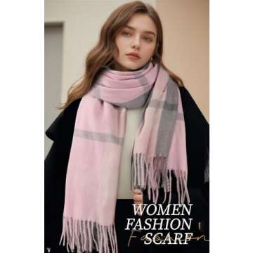 Womens Winter/Fall Scarf - Fashion Long Plaid Shawls and Wraps, Cashmere Feel Blanket Pashmina Scarv...