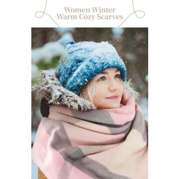 Stylish Winter Fall Scarf for Women - Cashmere Feel Shawl