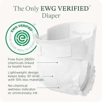 HealthyBaby Our Diapers | EWG Verified Safe & Plant-Based Diapers | Leak Protection | Soft Organic C...
