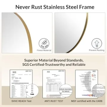 Elegant ANDY STAR Oval Gold Mirror for Modern Spaces