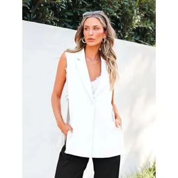 Stylish MASCOMODA Womens Sleeveless Blazer Vest 2025