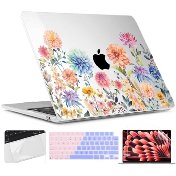 TWOLSKOO 15 Inch MacBook Air Case with Screen Protector & Keyboard Cover