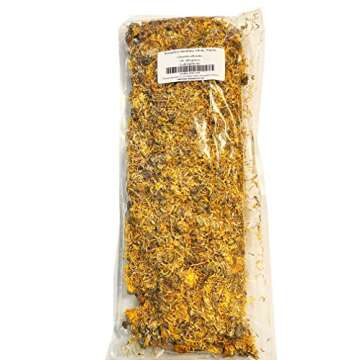 ORGANIC WHOLE CALENDULA FLOWERS 16 OZ Bag (Marigold) - USDA CERTIFIED 100% ORGANIC and KOSHER - Herbal Tea (Calendula Officinalis), Caffeine Free (16 oz - 1 LB)