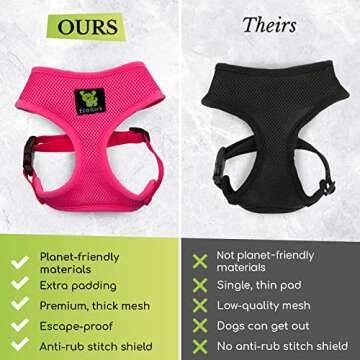 EcoBark Dog Harness - Eco-Friendly Max Comfort Harnesses - Luxurious Soft Mesh Halter - Over The Hea...