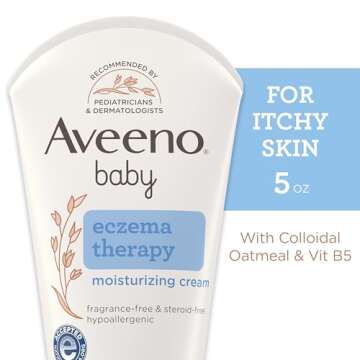 Aveeno Baby Eczema Therapy Moisturizing Cream, Natural Colloidal Oatmeal & Vitamin B5, Baby Eczema C...