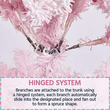 Yaheetech 9ft Pre-lit Artificial Christmas Tree with Incandescent Warm White Lights, Snow Flocked Full Prelighted Xmas Tree with 2084 Branch Tips, 900 Incandescent Lights & Foldable Stand, Pink