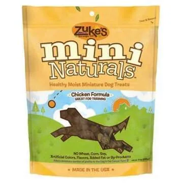 Zuke’s Mini Naturals Dog Training Treats for Dogs of All Sizes, Pet Treats made with Real Chicken, 6 oz. Resealable Pouch - 6 oz. Bag