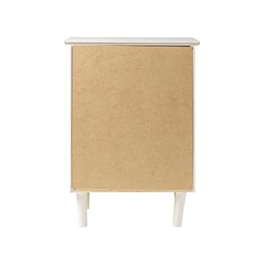 Walker Edison White Wood Nightstand 3 Drawer Bedside Table