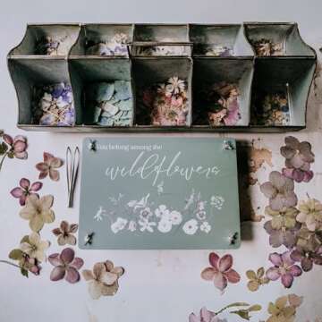 Hygge & Sage Extra Large Wooden Flower Press Artistry Kit with Nature Journal | 6-Layer, 8 x 11 Inch Flower Pressing Kit for Adults with Extra Blotting Paper, Scissors, Tweezers and Bonus Ebook