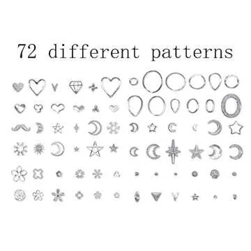 6 Boxes Nail Studs for Women 3D Nail Art Charms Accessories Metal Punk Star Moon Heart Triangle Square Rivet Gems Nail Art Jewels Decal for Girls Fingernails & Toenails Decorations Tips Manicure-Silve