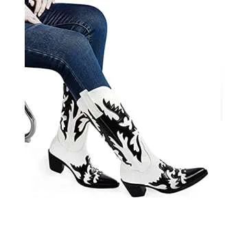 ANN CREEK Women's 'Claremont' Texture Patch Boots black Size: 4.5 UK