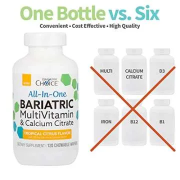 Bariatric Choice All-in-One Chewable Bariatric MultiVitamin with Iron & Calcium Citrate, Tropical Citrus (120ct)