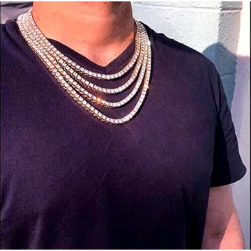 HH BLING EMPIRE Diamond Tennis Chain Necklace for Men Women