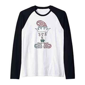 Elf It Up | Novelty Christmas Holiday Humor | Funny Raglan Baseball Tee