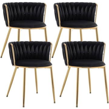 Riknuxi Velvet Dining Chairs Set of 4 for Elegant Dining