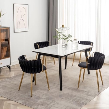 Riknuxi Velvet Dining Chairs Set of 4 for Elegant Dining