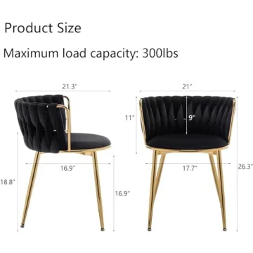 Riknuxi Velvet Dining Chairs Set of 4 for Elegant Dining