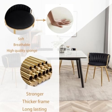 Riknuxi Velvet Dining Chairs Set of 4 for Elegant Dining