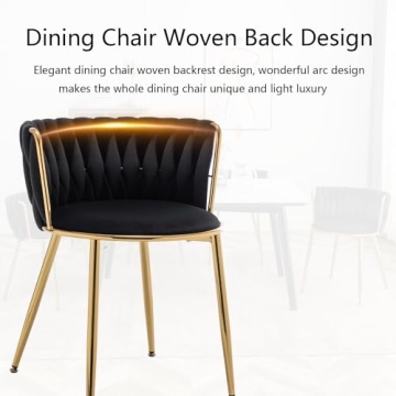 Riknuxi Velvet Dining Chairs Set of 4 for Elegant Dining