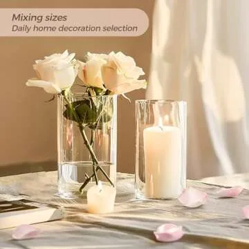 ComSaf 16-Piece Clear Cylinder Vases for Elegant Decor