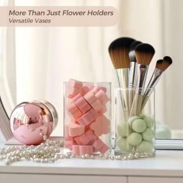 ComSaf 16-Piece Clear Cylinder Vases for Elegant Decor