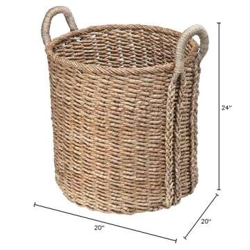 KOUBOO 1060038 Seagrass Storage Basket, Brown