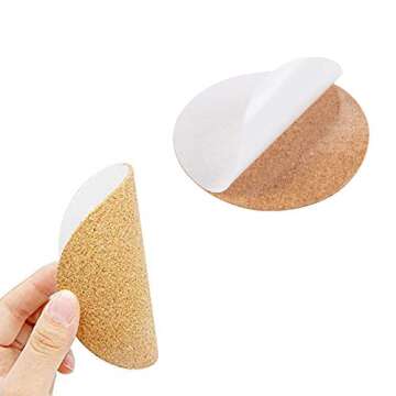 Self-Adhesive Cork Circle 40 PCS 4 Inch Diameter Cork Mats Cork Backing Sheets with Strong Adhesive-Backed for Coasters Wall Decor and DIY Crafts