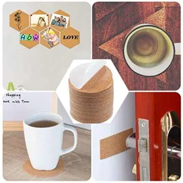 Self-Adhesive Cork Circle 40 PCS 4 Inch Diameter Cork Mats Cork Backing Sheets with Strong Adhesive-Backed for Coasters Wall Decor and DIY Crafts