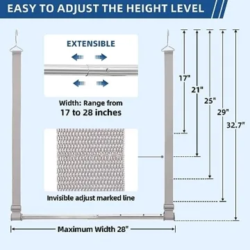 STORAGE MANIAC Adjustable Closet Rod for Space Saving