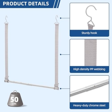 STORAGE MANIAC Adjustable Closet Rod for Space Saving