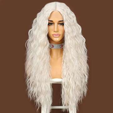 SAPPHIREWIGS Kinky Curly Highlight Color Women Daily Makeup Heat Resistant Hair Synthetic Lace Front Wigs (T-LACE-Gray)