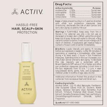 ACTIIV SPF 30 Hair + Scalp Defense Spray | Protects Hair And Scalp From UV Damage, Maintains Scalp H...