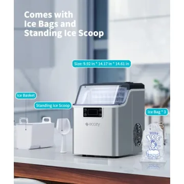 Ecozy Self-Cleaning Ice Maker - 45lbs Daily Ice Production