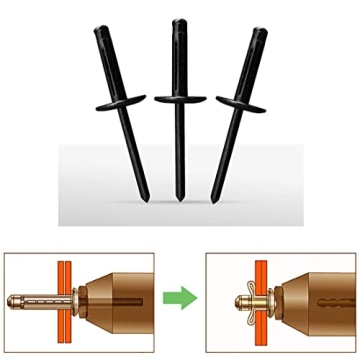 Aifeier 50 Pcs Black Aluminum Blind Rivets for DIY