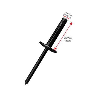 Aifeier 50 Pcs Black Aluminum Blind Rivets for DIY