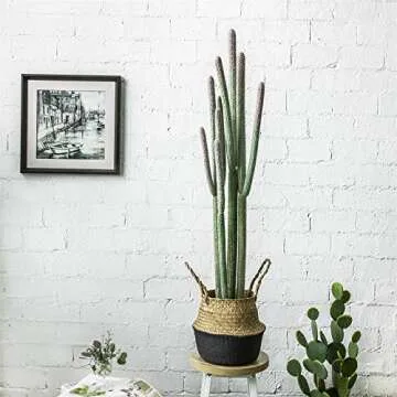 Lifelike 4ft Artificial Saguaro Cactus in Basket