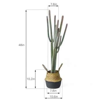Lifelike 4ft Artificial Saguaro Cactus in Basket